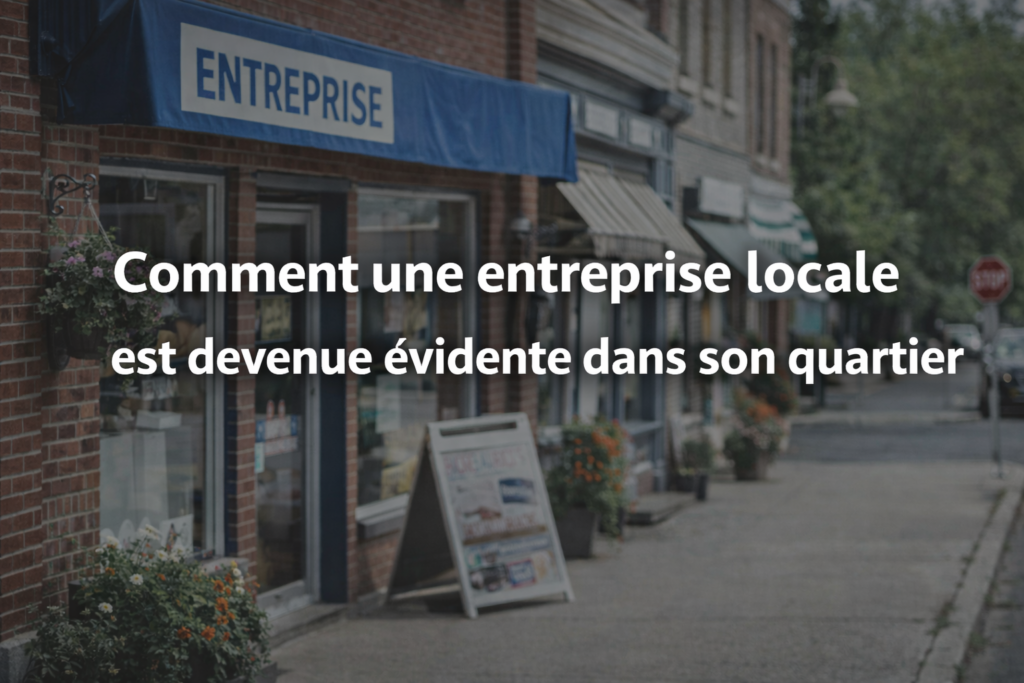 Commerce de quartier illustrant comment une entreprise locale devient une référence par une présence répétée et cohérente.